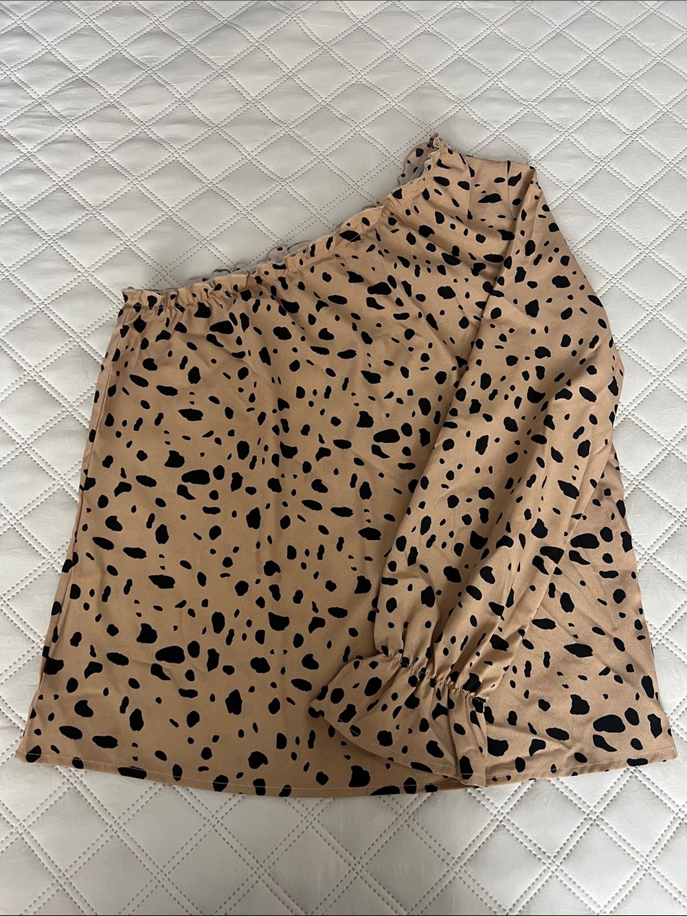 Tan Leopard Print A-Line Skirt